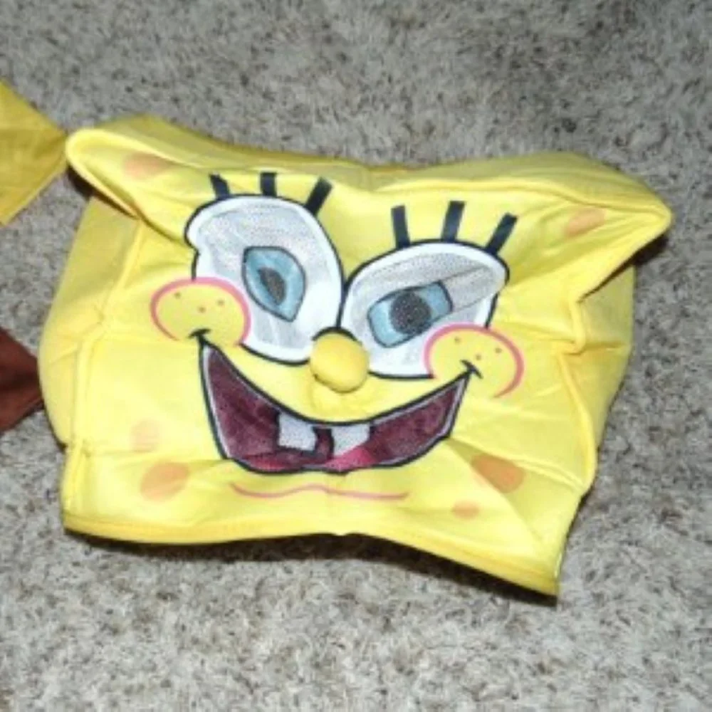 SpongeBob Halloween Costume 4/6 Nickelodeon Jumpsuit, Headpiece, Socks Boys 4 Pc